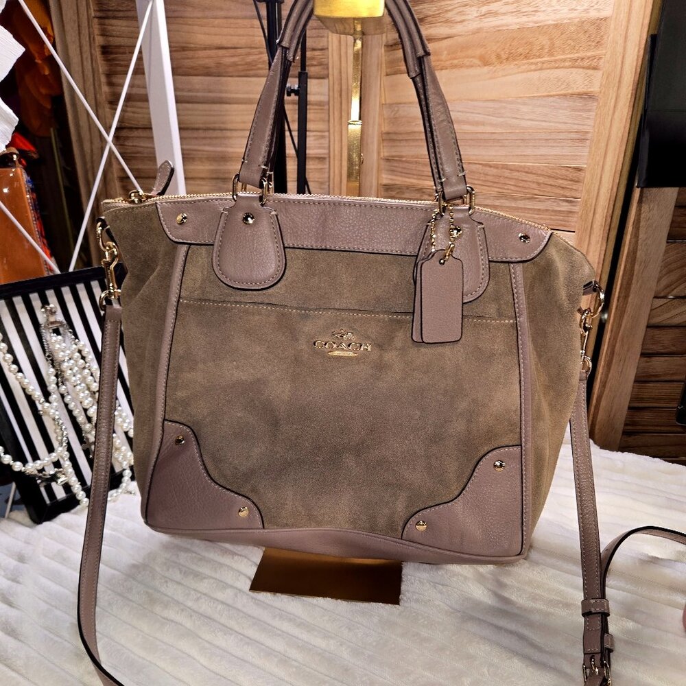 Coach Taupe and Brown Crossbody Bag